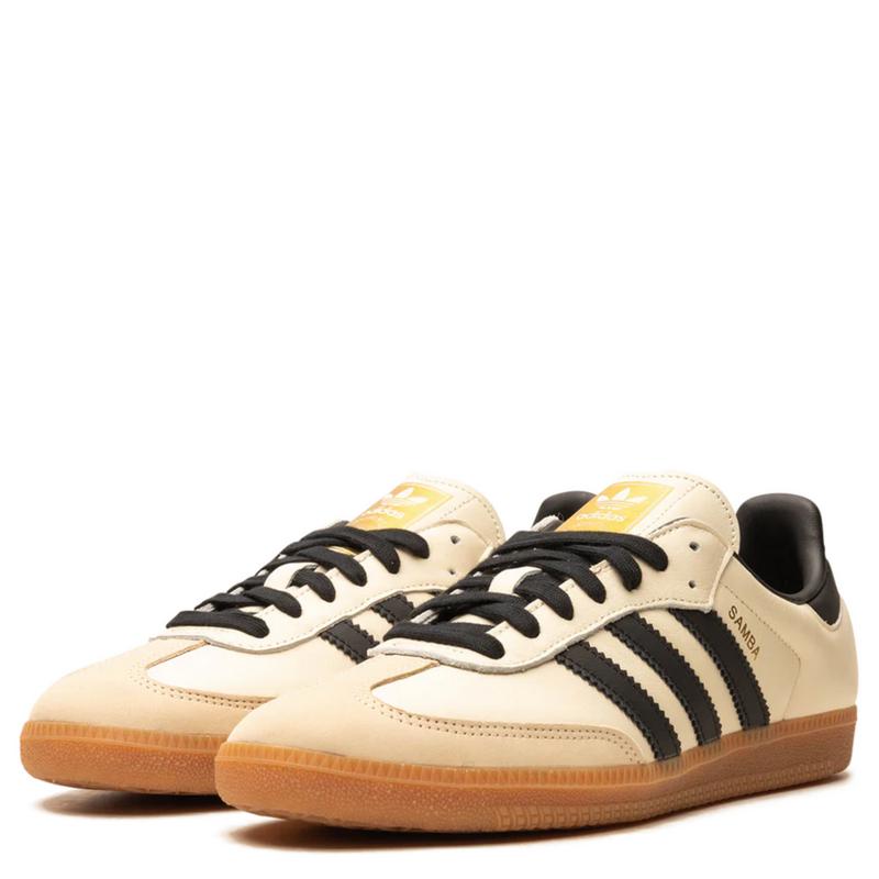 Samba Classic Sneakers – White & Black with Gum Sole