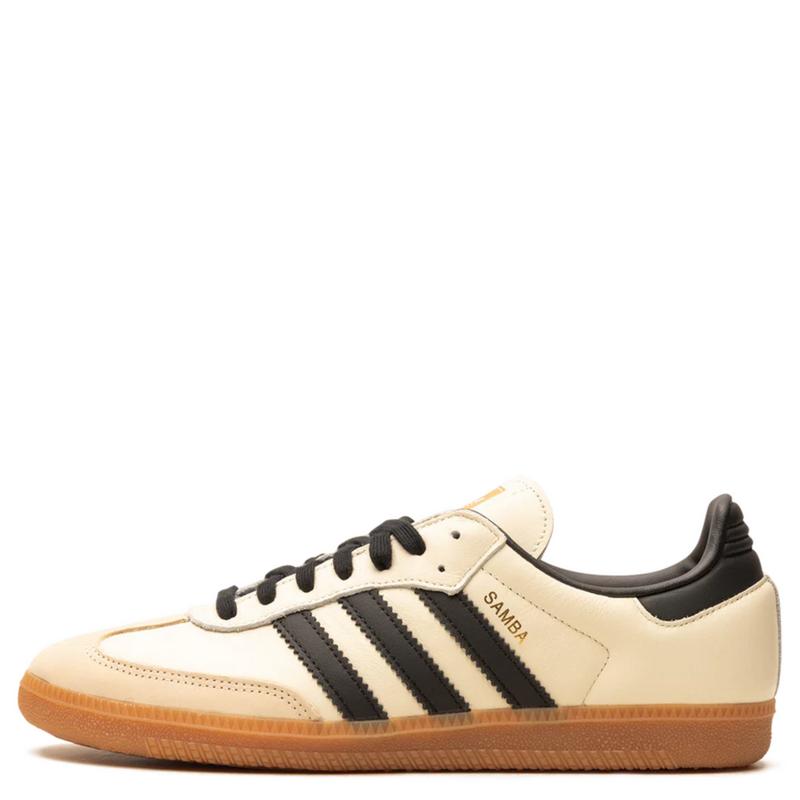 Samba Classic Sneakers – White & Black with Gum Sole