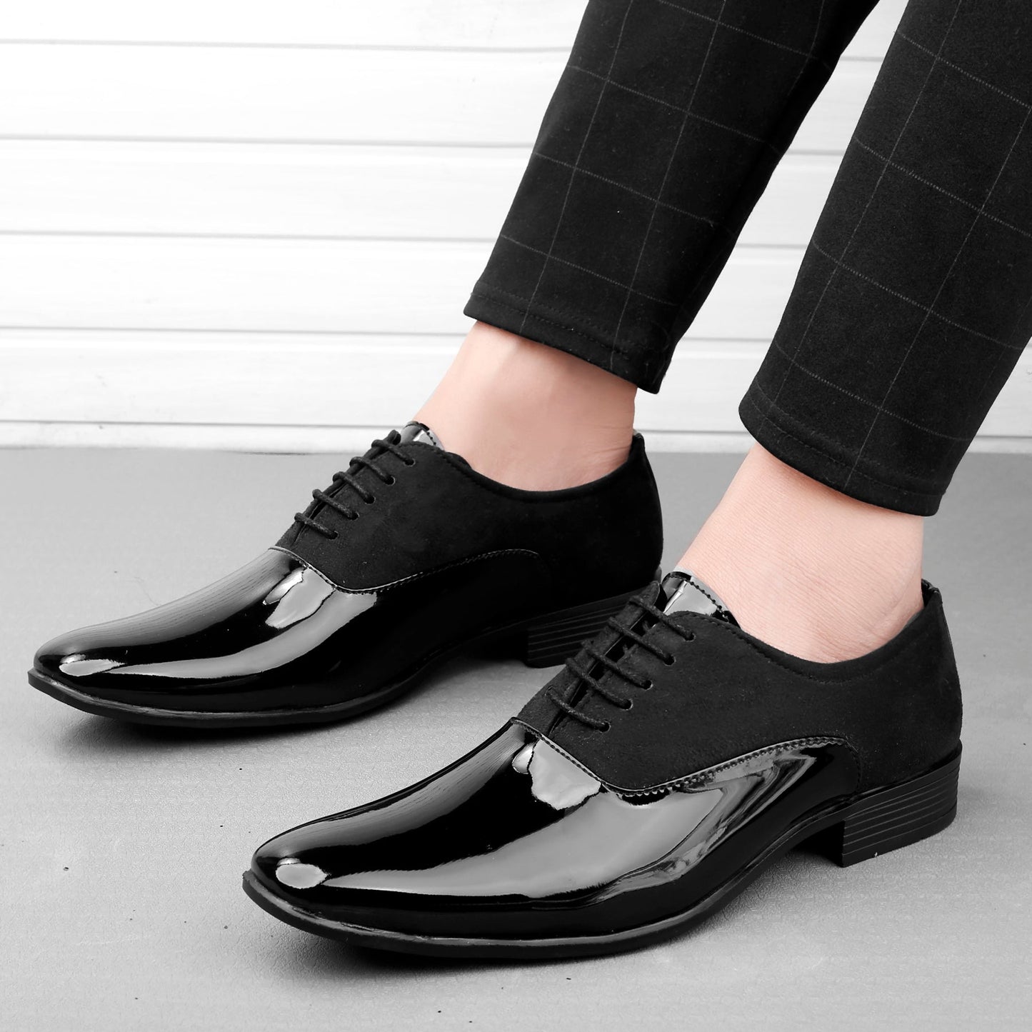 Bxxy's Faux Leather Partywear Lace-up Formal Shoes for Men